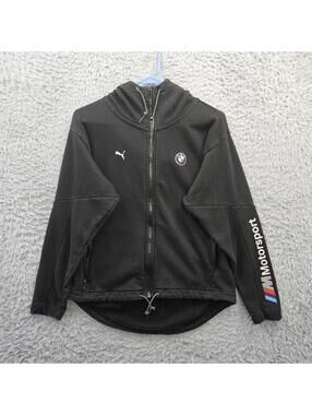 PUMA x BMW M MOTORSPORT FULL ZIP HOODIE JACKET XS COWL NECK *Sleeve